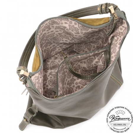  Женская кожаная сумка "Эмилия" (хаки)